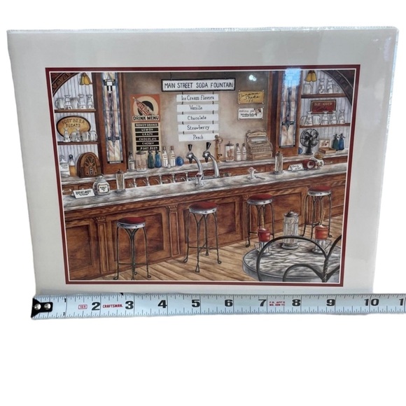 1996 Unopened Vintage SCAFA-TORNABENE ART Print of Main Street Ice Cream Shop - Picture 8 of 11